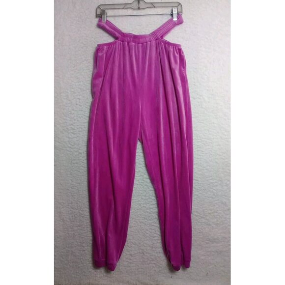 Vivre La Vie Velvet Pink Jogger and Crop Hooded Sweatshirt Set, Size XL - Picture 6 of 11
